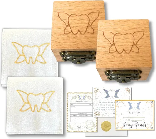 Vista 12 de Caja de hada de dientes y soporte para bolsa de dientes, caja de recuerdo de dientes con bolsa de hada de dientes I cierre magnético, juego de 1