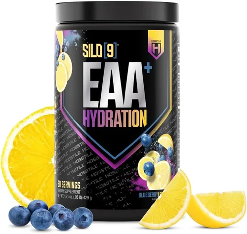 HOSSTILE SILO [9] EAA + polvo de hidratación: aminoácidos esenciales con electrolitos, polvo de entrenamiento intra-EAA BCAA y recuperación después