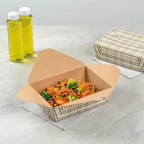 Vista 228 de Restaurantware Bio Tek - Cajas para llevar de 30 onzas, 200 loncheras para llevar, cierre de tabulación, resistentes al calor, desechables, de papel