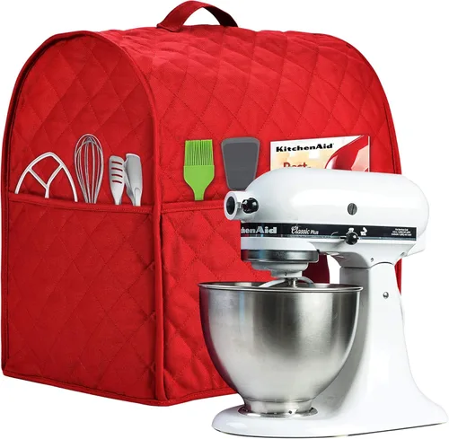 Vista 8 de Cubierta para batidora de pie compatible con mezclador KitchenAid, se adapta a todos los modelos con cabezal inclinable y elevación de tazón, fina