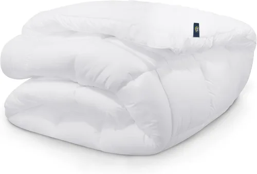 Vista 5 de SERTA Down Illusion - Cubrecolchón suave hipoalergénico de 2 pulgadas con parte superior de almohada, ajuste simple, individual, color blanco