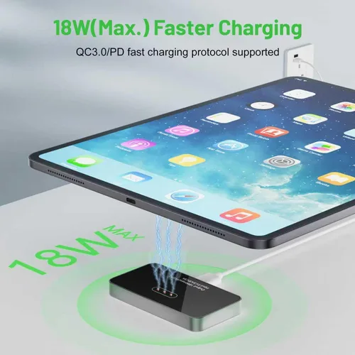 Vista 4 de Cargador inalámbrico magnético para iPad Pro 11 (1st/2nd/3rd/4th) y iPad Air 11 (M2/M3) y iPad Air 10.9 (4th/5th), carga rápida de 18W, almohadilla