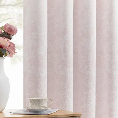 Vista 20 de Beauoop - Cortinas opacas beige con diseño floral jacquard, 2 paneles, para dormitorio/sala, de felpilla, gris pardo, aislantes y a prueba de ruido