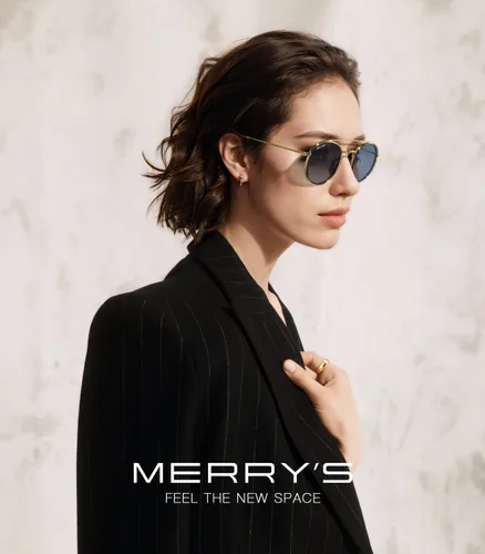 Vista 2 de MERRY'S Gafas de sol polarizadas redondas retro - Gafas de sol unisex de doble puente