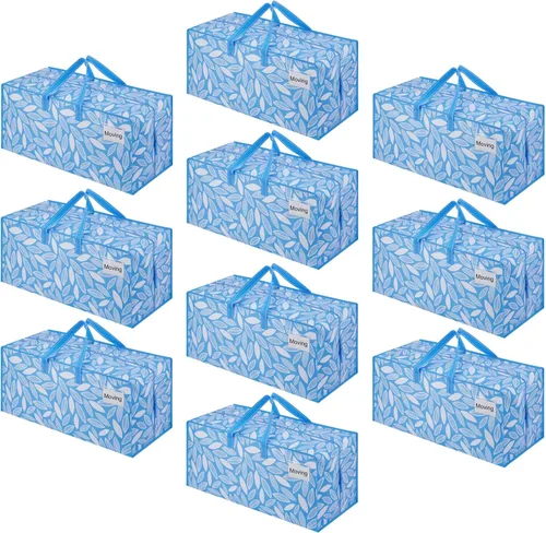 Vista 33 de VENO Paquete de 2 bolsas de mudanza, correas de mochila, mudanza, cajas de almacenamiento universitario, con tapas, resistentes, extragrandes, asas