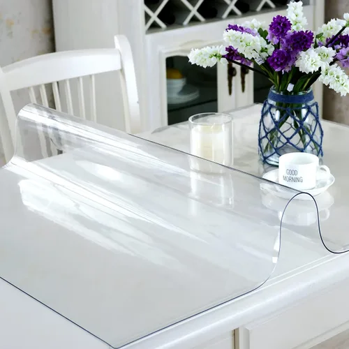 Vista 2 de Royhom Protector de Mesa Transparente de 2mm de Grosor, 12 x 12 Pulgadas, Protector de Mesa de Plástico Transparente, Alfombrilla de Escritorio