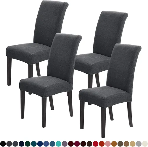 Vista 59 de Joccun - Juego de 4 fundas para sillas de comedor, fundas elásticas para sillas de comedor, fundas de asiento para sillas de comedor, funda