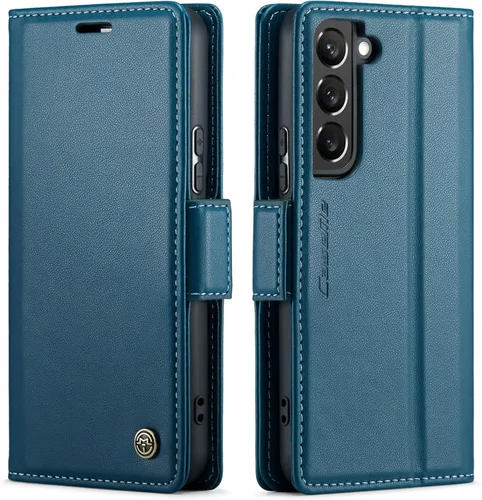 Vista 16 de QLTYPRI Funda tipo cartera para Samsung Galaxy S22, funda de cuero PU premium con cierre magnético, tipo folio con bloqueo RFID, ranuras