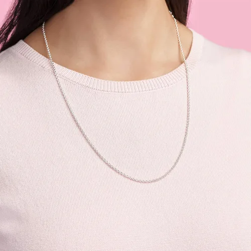 Vista 5 de Pandora Cable Chain Necklace- Classic Chain Necklace with Lobster Clasp - Great Gift for Women - Sterling Silver Adjustable Necklace, With Gift Box