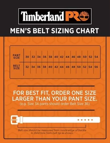 Vista 4 de Timberland PRO - Cinturón de piel para hombre 40mm