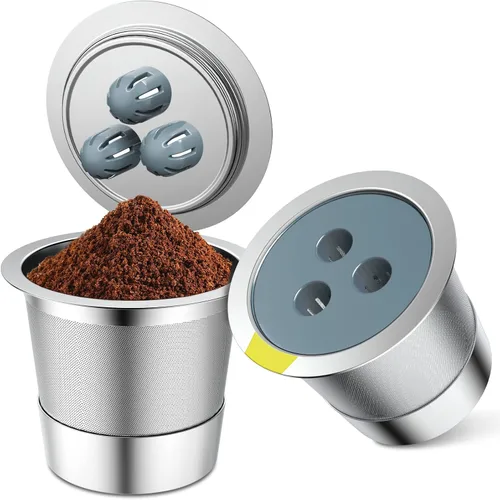 Tazas K reutilizables de acero inoxidable compatibles con la cafetera Ninja, paquete de actualización de 2 tazas K reutilizables, filtros de café