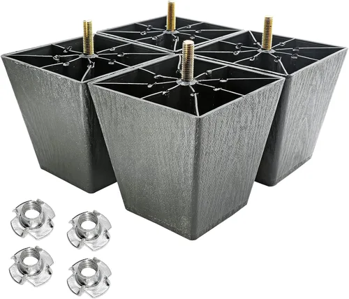 Vista 10 de Murtenze 4 patas de plástico para sofá de 2 pulgadas, patas de repuesto negras para sofá, patas redondas para muebles con pernos M8 para sofá