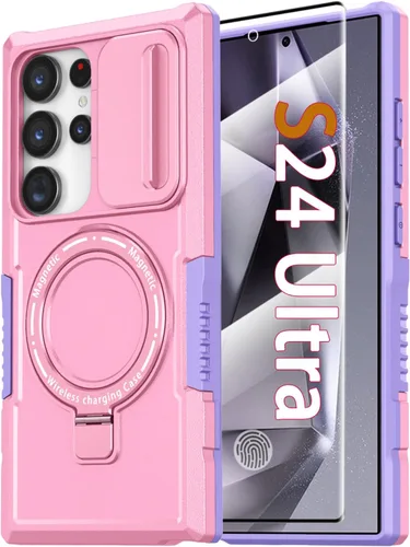 Vista 72 de Funda magnética para Samsung Galaxy Note 20 Ultra con soporte de anillo [con protector de pantalla] [Compatible con carga inalámbrica MagSafe] Funda