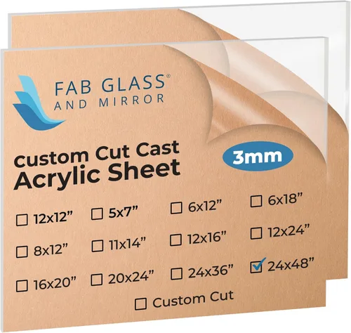 Vista 36 de Fab Glass and Mirror ACR12M5X7RC - Hoja de plexiglás acrílico de plástico PET de 5 x 7 x 1/2 pulgadas de grosor con película protectora, peso ligero