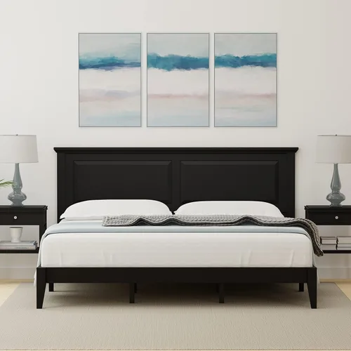 Vista 18 de Cama de plataforma de madera maciza estilo cabaña en tamaño King - Ultimate Grey gris (Ultimate Grey)