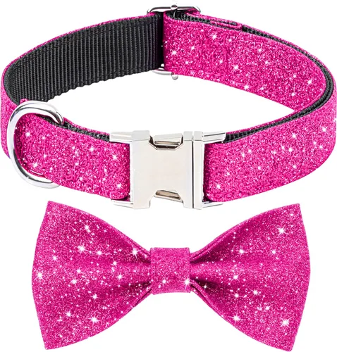 Vista 6 de Blue Boy - Collar de perro con lazo, Collar de perro macho con lazo brillante para cachorros, perros pequeños y gatos, Lindo collar de perro