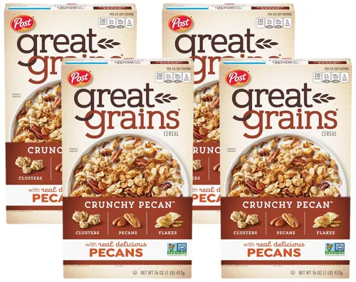 Vista 13 de Great Grains Cereal de desayuno con pasas, dátiles y nueces pecanas, cereal de pasas con dátiles dulces y racimos de granola, verificado por