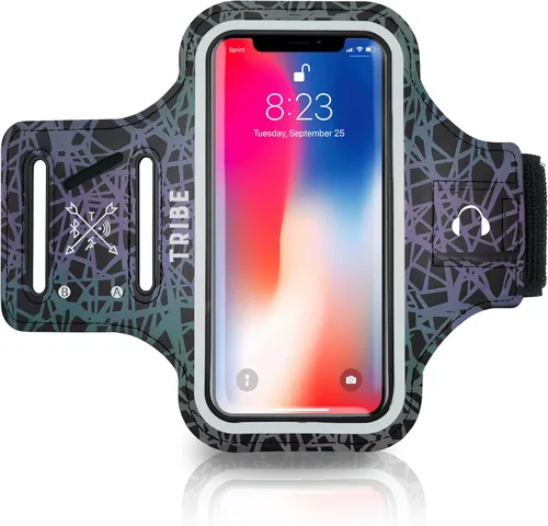 Vista 8 de TRIBE - Funda brazalete resistente al agua para teléfono celular, soporte para correr para iPhone Pro Max Plus Mini SE (13/12/11/X/XS/XR/8/7/6/5)