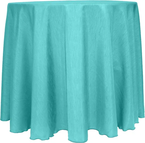 Vista 41 de Mantel reversible de satén Shantung de Ultimate Textile Majestic 96" redondo, Satin, Paquete de 2 Aqua