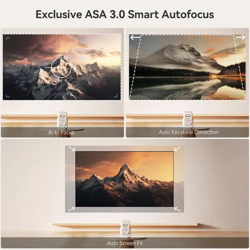 Vista 5 de [Android TV/control de voz] WANBO T2 Ultra ASA 3.0 Proyector inteligente con WiFi y Bluetooth, Native 1080P FHD, 500 ANSI, altavoces estéreo DSP