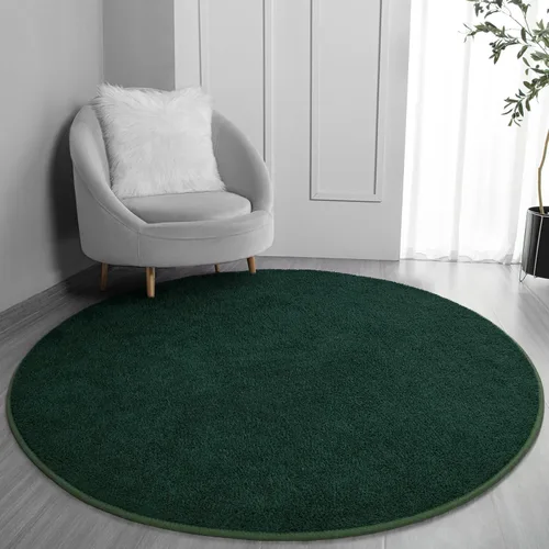 Vista 24 de FlyDOIT Alfombras redondas para dormitorio, sala de estar, 4 x 4, color negro, súper suaves, cómodas, gruesas, de espuma viscoelástica, alfombra