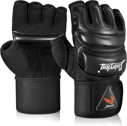 Xinluying Guantes MMA Saco de Boxeo Entrenamiento Artes Marciales Sparring Grappling Kickboxing Muay Thai Guantes de Boxeo, Almohadillas de Nudillos