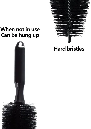 Vista 2 de Limpiador de cepillo para radios de rueda de automóvil, color negro, 11.8 pulgadas de longitud