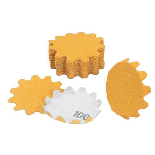 Vista 29 de Disco de lijado ondulado con borde flexible de 1 pulgada de diámetro, grano único, paquete de 25 unidades para lijadoras manuales y lijadoras