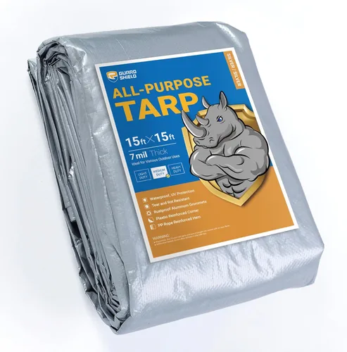 Vista 73 de GUARD SHIELD - Lona negra impermeable de 6 x 6 pies, cubierta de lona de polietileno, de servicio medio y uso general de 7 mil