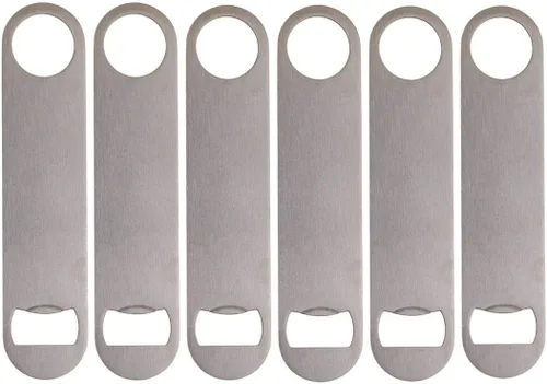 Vista 8 de Abrebotellas plano de acero inoxidable resistente, abridor de botellas plano de acero inoxidable, paquete de 3 abridores de botellas de cerveza