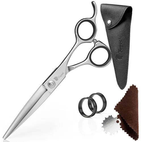 Vista 10 de Tijeras Profesionales para Cabello de 5 Pulgadas con Cuchillas Extremadamente Afiladas, Tijeras de Corte de Cabello de Acero 440C, Duraderas