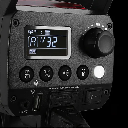 Vista 5 de Godox MS200-V MS200V 200W - Luz estroboscópica compacta de estudio, GN53 0.1-1.8S Tiempo de reciclaje, sistema 2.4G X, montaje Bowens con lámpara