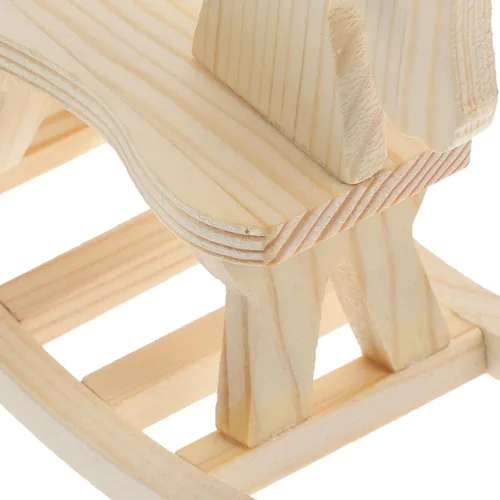 Vista 6 de Toddmomy Mini caballo mecedor de madera, 3 juegos, figuras de rompecabezas de madera 3D sin terminar para baby shower y decoración de pasteles