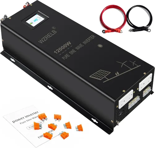 Vista 17 de Inversor de onda sinusoidal pura de 6000W 36V, 36 voltios DC a CA 120V 240V inversor de potencia de fase dividida, 2 terminales de cable de CA