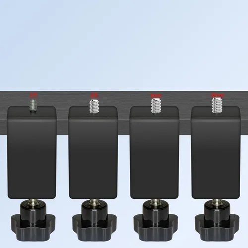 Vista 6 de Paquete de 2 Abrazaderas en C Ajustables de Servicio Pesado con Montaje de Espárrago de 1/4" - Abrazadera de Escritorio de Acero para Lámpara