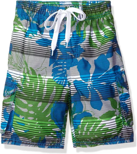 Vista 14 de Kanu Surf - Bañador Barracuda para niños, de secado rápido, UPF 50+ Kilometraje Negro/Aqua
