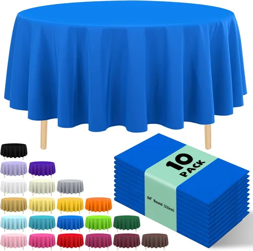 Vista 47 de Paquete de 10 manteles desechables de plástico premium de 54 x 108 pulgadas, mantel rectangular para mesa, para cumpleaños, bodas, Navidad, Beige