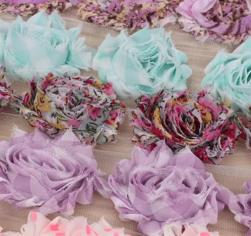 Vista 3 de yycraft Pack de Flores de estrás de 2 pulgadas con perla para manualidades.