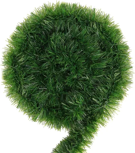 Decoraciones Navideñas de Guirnalda Verde, 50 Pies de Vegetación Navideña, Tallos de Oropel Sin Iluminación, Decoración de Guirnalda Suave Retorcida