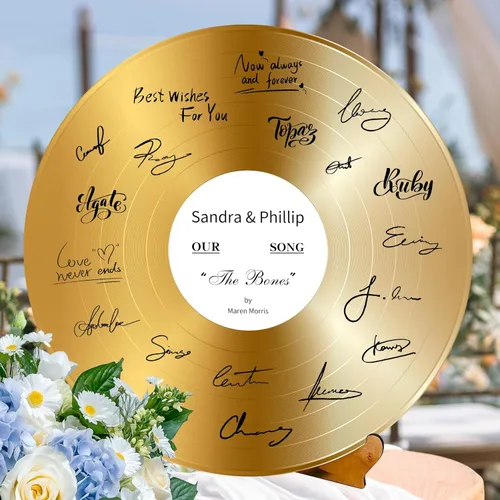 Vista 10 de Letrero de boda personalizado para firma, alternativa al libro de invitados de boda, letrero de boda personalizado con nombre de invitado, letreros