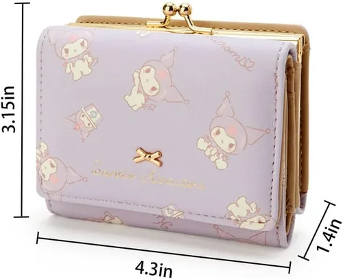 Vista 2 de CANIAN Kuromi - Monedero My Melody con cierre de moda para niñas, Púrpura