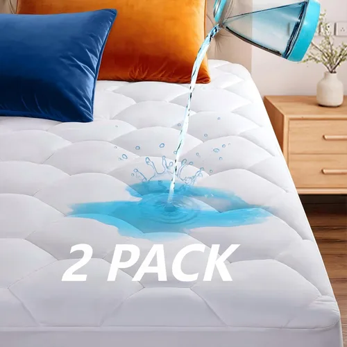 Vista 11 de Protector de colchón Twin, funda de colchón impermeable lavable de rayón, cubierta de colchón transpirable y silenciosa, protector de cama