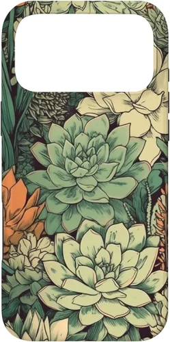 Vista 22 de Succulent Plant Botanical Green Floral Pattern Flower Cactus Case for iPhone 17