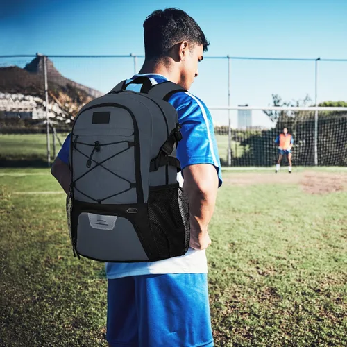 Vista 7 de Goloni Mochila de fútbol,Mochila de baloncesto con compartimento para pelotas y compartimento para zapatos,Mochila para baloncesto,Fútbol