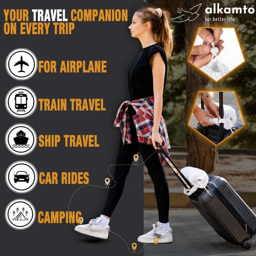 Vista 9 de alkamto Almohada de espuma viscoelástica cómoda para viajes y campamentos, bolsa portátil fácil de llevar, funda de almohada con regulación