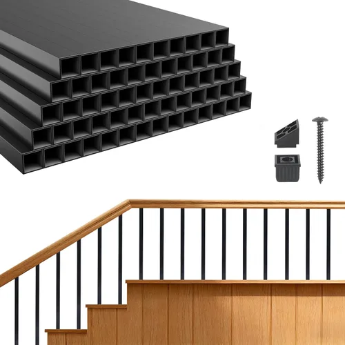 Vista 5 de VEVOR Balaustres de cubierta, husillos de cubierta de metal de 26 x 0.75 pulgadas, paquete de 101 balaustres de escalera con tornillos, barandilla
