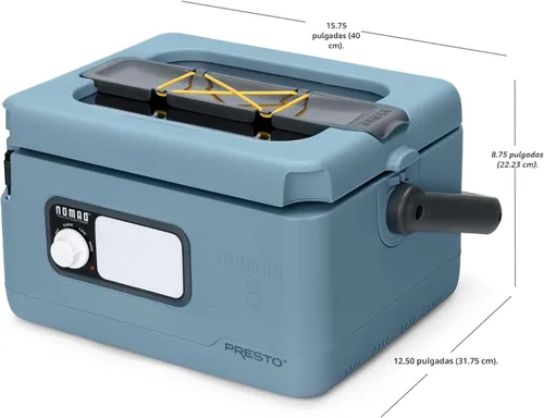 Vista 12 de Presto 06017 - Olla de cocción lenta para viajar Nomad, de 8 cuartos de galón, color azul