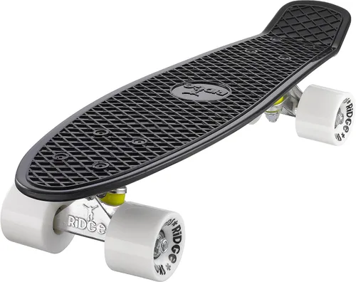 Vista 8 de Ridge Skateboard 55 cm Mini Cruiser Retro Stil in M Rollen Komplett U Fertig Montiert Negro - Azul claro