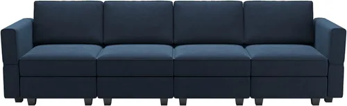 Vista 143 de Belffin Sofá modular Módulo medio con almacenamiento Accent Silla sin brazos para sofá modular seccional terciopelo negro