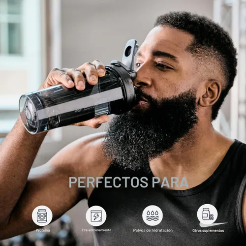 Vista 5 de Botella mezcladora serie Pro de BlenderBottle para batidos de proteínas y bebidas de preentrenamiento, 24 onzas, color negro